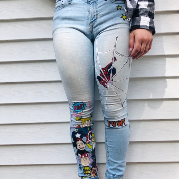 Hand-Painted Jeans - Picture 3 of 6